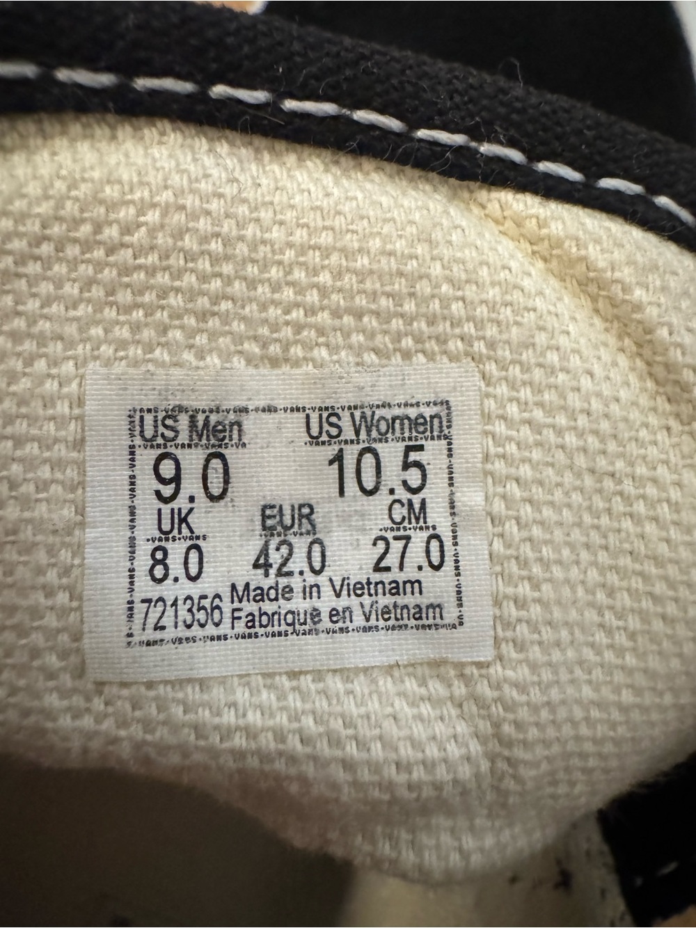 Vans Old School Black and White Velcro Skate Sneakers Men’s 9 Women’s 10.5 - Picture 8 of 8